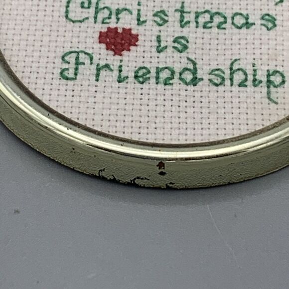 Vtg 3 Framed Cross Stitch Ornaments Nutcracker Ballet Mouse Christmas Friendship - Picture 7 of 10